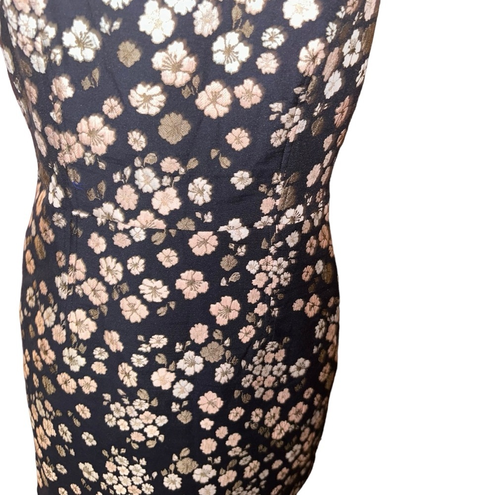 Anthropologie Maeve Navy Jacquard floral Mini Dress size 6 lined - Picture 5 of 9